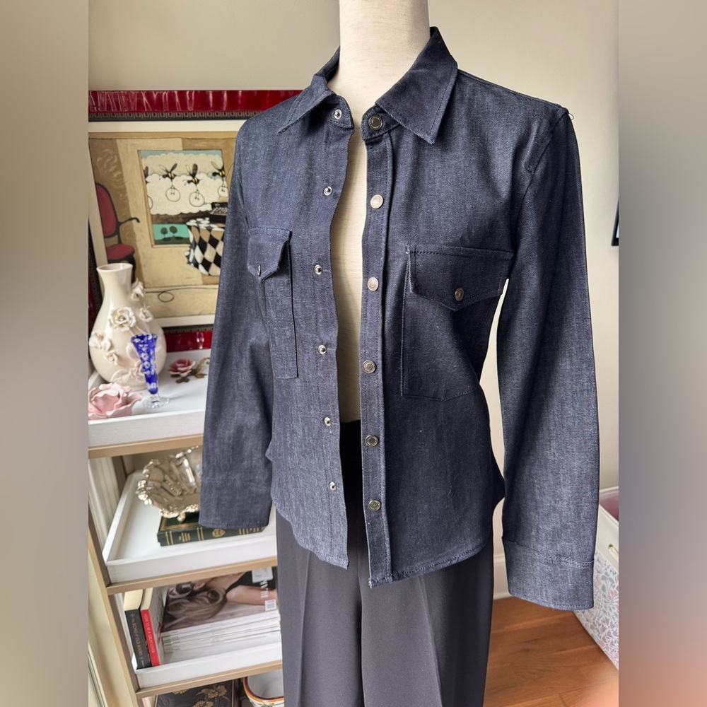 NWT Zara Women's Dark Blue Denim shirt